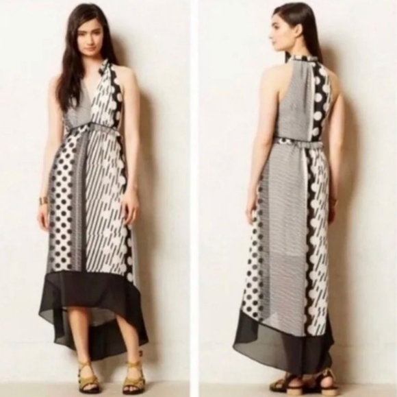 Maeve Dresses & Skirts - Anthropologie MAEVE high to low black and white dress (Size 4) 🖤👗🤍 NWOT